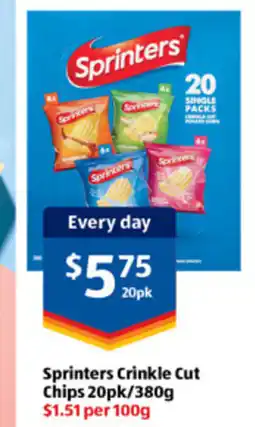 ALDI Sprinters Crinkle Cut Chips offer