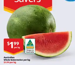 ALDI Australian Whole Watermelon per offer