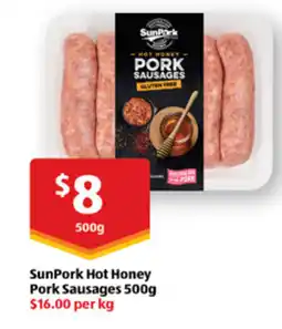 ALDI SunPork Hot Honey Pork Sausages offer