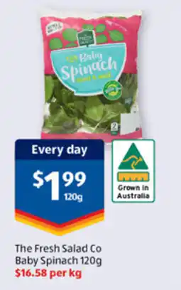 ALDI The Fresh Salad Co Baby Spinach offer