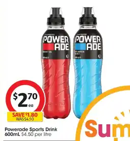 Coles Powerade Sports Drink offer