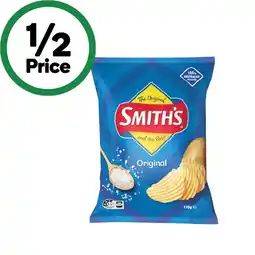 Woolworths Smith’s Crinkle Cut or Double Crunch Potato Chips 150-170g offer