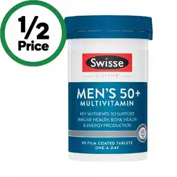 Woolworths Swisse Ultivite Men's 50+ Multivitamin Tablets offer
