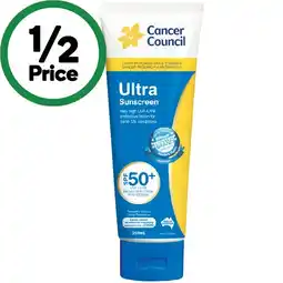 Woolworths Cancer Council SPF 50+ Ultra Sunscreen Tube offer