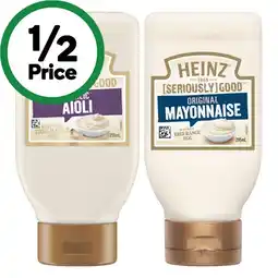 Woolworths Heinz Seriously Good Mayonnaise, Aioli or Tartare 295ml offer