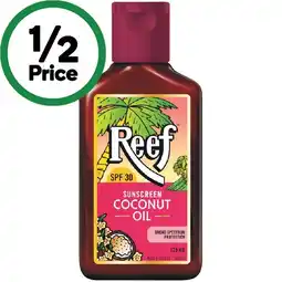 Woolworths Reef SPF 30 Coconut Oil Sunscreen offer
