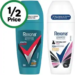Woolworths Rexona Advanced 72H Roll On Deodorant offer
