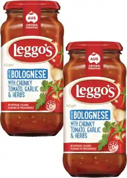 Coles Leggos Chunky Pasta Sauce-500g offer