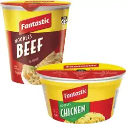 Coles Fantastic Instant Noodles Cup or Bowl 70g-85g offer