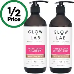 Woolworths Glow Lab Shine Gloss Shampoo or Conditioner 600ml offer