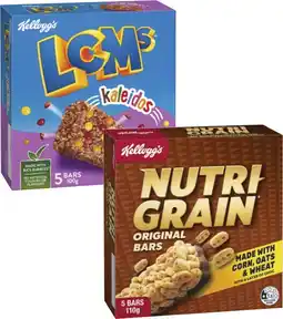 Coles Kellogg's LCMs or Nutri Grain Bars 5 Pack 100g-110g offer