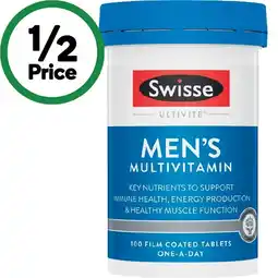 Woolworths Swisse Ultivite Men's Multivitamin Tablets offer