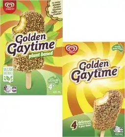 Coles Streets Golden Gaytime Sticks 400mL offer