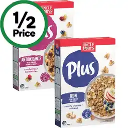 Woolworths Uncle Tobys Plus Cereal offer
