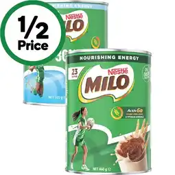 Woolworths Nestlé Milo 460g or Less Sugar 395g offer