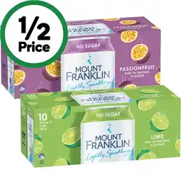 Woolworths Mount Franklin Lightly Sparkling Mineral Water offer
