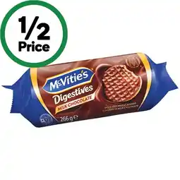 Woolworths McVitie’s Chocolate Digestive or Golden Caramel Biscuits 232-266g offer