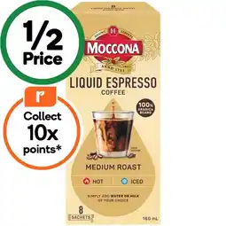 Woolworths Moccona Liquid Coffee Sachets offer