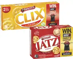 Coles Arnott's Jatz or Clix Crackers 225g-250g offer