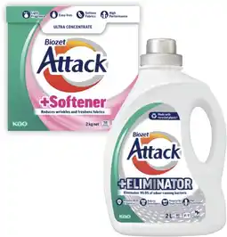 Coles Biozet Attack Plus Laundry Liquid 2 Litre or Powder 2kg offer