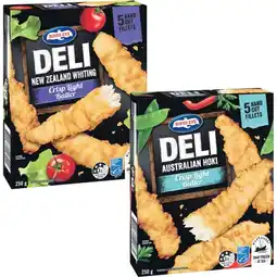 Woolworths Birds Eye Deli Fish or Snacking Varieties 225-250g offer