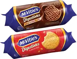 Coles McVitie's Plain or Chocolate Digestive Biscuits 266g-355g offer