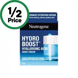 Woolworths Neutrogena Hydro Boost Hyaluronic Acid Night Cream Face Moisturiser offer