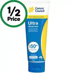 Woolworths Cancer Council SPF 50+ Ultra Sunscreen§ offer