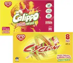 Coles Streets Calippo Ice Blocks or Cyclone Sticks 5 Pack-10 Pack 525mL-688mL offer