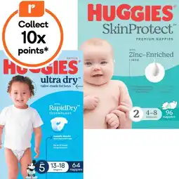 Woolworths Huggies Infant or Newborn Nappies Pk 96-108 or Ultra Dry Nappies Pk 60-90 offer