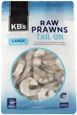 Coles KB's Raw Prawns Tail On Large offer