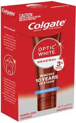 Coles Colgate Optic White Renewal Vibrant Clean Toothpaste offer