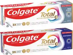 Coles Colgate Total Active Deep Clean or Whitening Toothpaste 115g offer