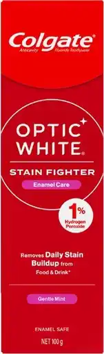 Coles Colgate Optic White Stain Fighter Whitening Toothpaste 1% Hydrogen Peroxide offer
