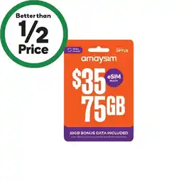 Woolworths amaysim $35 Starter Pack§ offer