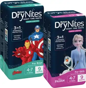 Coles Huggies DryNites Night Time Pants-10 Pack offer