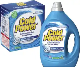 Coles Cold Power Laundry Liquid 2 Litre or Powder 2kg offer