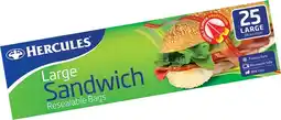 Coles Hercules TwinZip Resealable Sandwich Bags offer