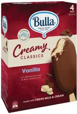 IGA Bulla Creamy Classics Ice Cream Selected Varieties offer