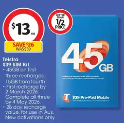 Coles Telstra SIM Kit offer