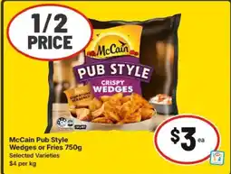 IGA McCain Pub Style Wedges or Fries offer