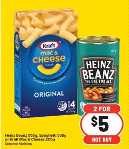 IGA Heinz Beanz , Spaghetti or Kraft Mac & Cheese offer