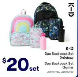 BIG W Backpack Set Rainbow Backpack Set offer