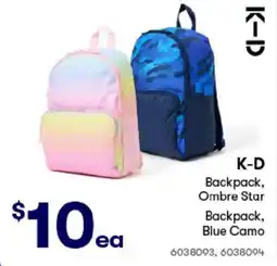 BIG W Backpack, Ombre Star Backpack, Blue Camo offer
