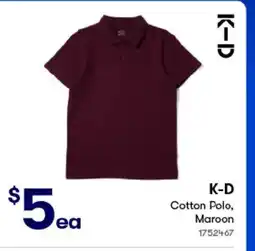 BIG W Cotton Polo, Maroon offer
