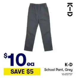 BIG W School Pant, Grey offer