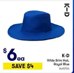 BIG W wWide Brim Hat, Royal Blue offer