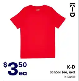 BIG W School Tee, Red offer