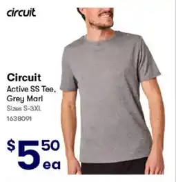 BIG W Circuit Active SS Tee, White offer