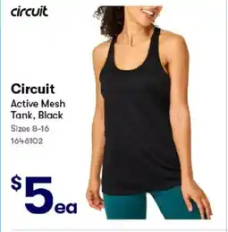 BIG W Circuit Active Mesh Tank, Black offer